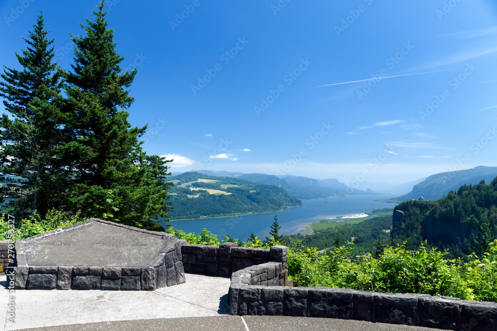 Scenic view to the Columbia River from Chanticleer Point, Oregon. Travel USA. 