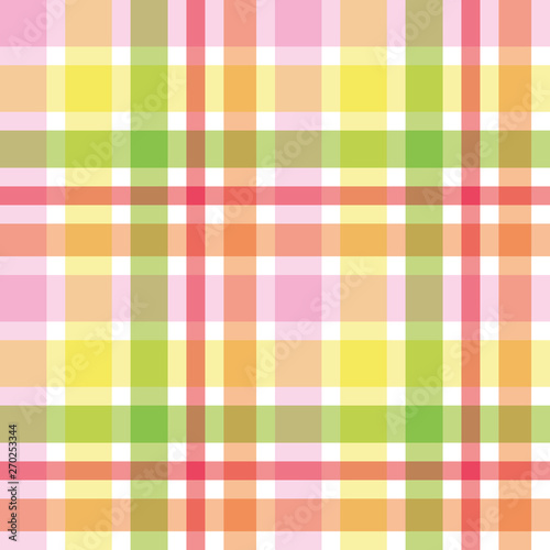 checkered background of stripes in pink, yellow, green, red, orange and white
