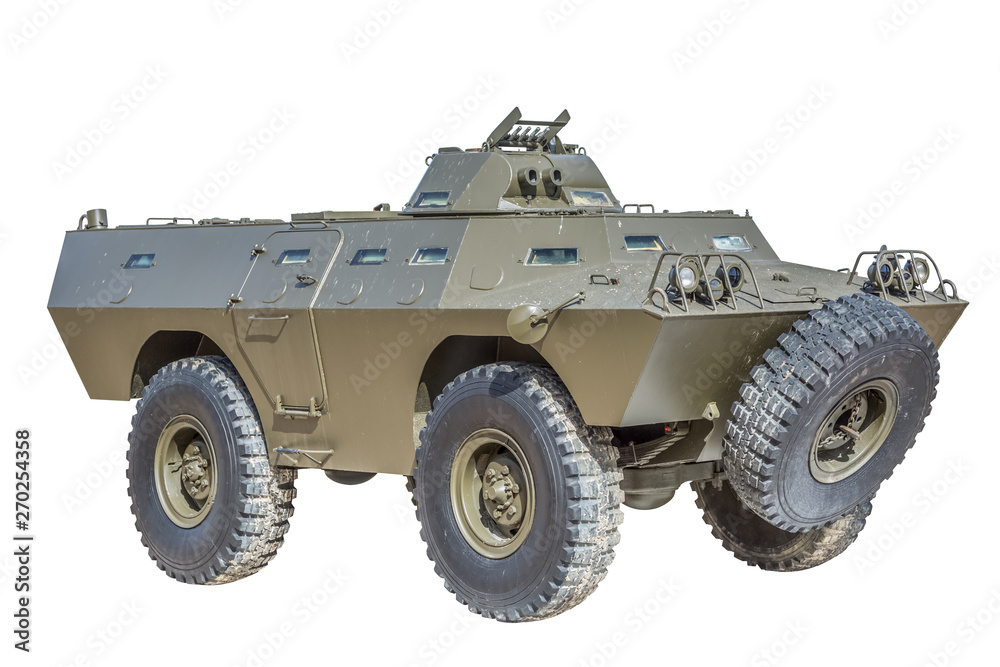 Front view of old armored military vehicle Front view of old armored military vehicle