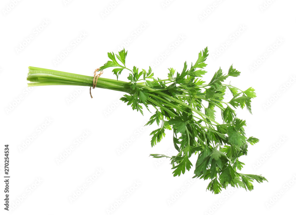 Fototapeta Bunch of fresh green parsley on white background