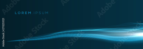 3D glowing abstract digital wave particles background. Future vector illustration. Technology background concept. Abstract background.