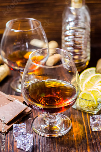 Fototapeta Naklejka Na Ścianę i Meble -  Cognac in a glass