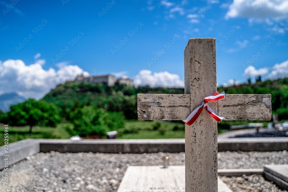 Monte Cassino Polish war cemetery - obrazy, fototapety, plakaty 