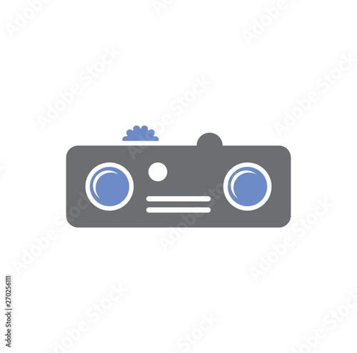 Binocular icon on background for graphic and web design. Simple vector sign. Internet concept symbol for website button or mobile app. photo