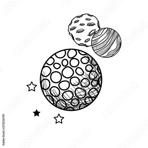 planets of the solar system isolated icon