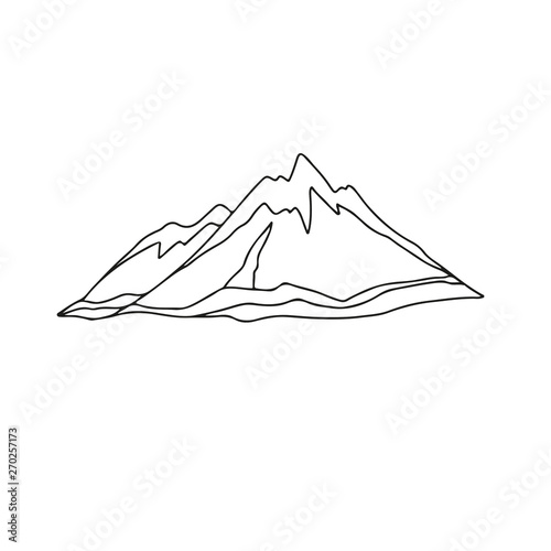 Line art. Stylized mountains as a design element