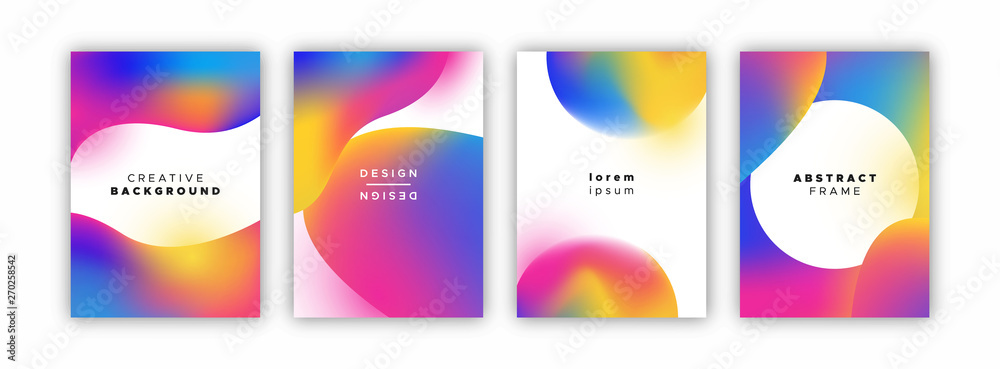 Holographic gradient background template set