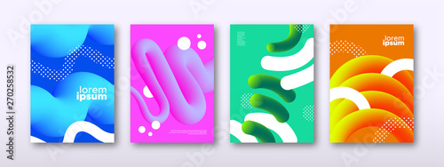 Abstract 3d colorful background template set