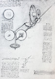 The mechanisms. Atlantic code 2 recto a. By Leonardo Da Vinci in the vintage book Leonardo da Vinci by A.L. Volynskiy, St. Petersburg, 1899