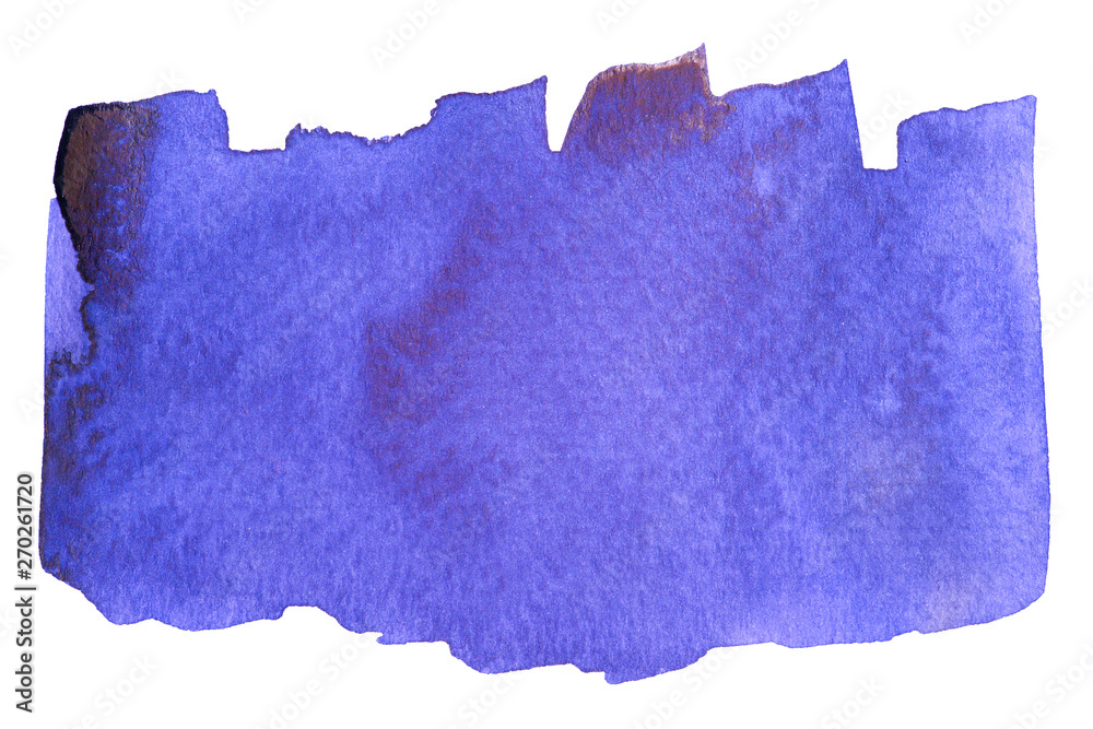 watercolor blue stain on a white background with paper texture. watercolor blue stain on a white background with paper texture.