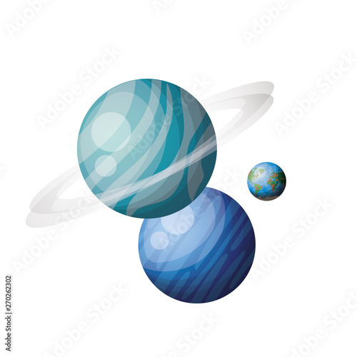 planets of the solar system isolated icon