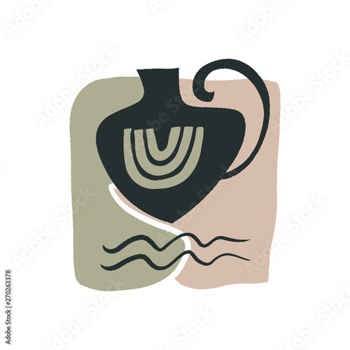 Antique vase modern contemporary art with abstract shapes. Good for interior posters