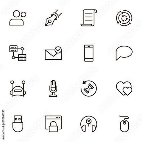 Online chating line icon set. Collection of high quality black outline logo for web site design and mobile apps. Chat vector illustration on a white background