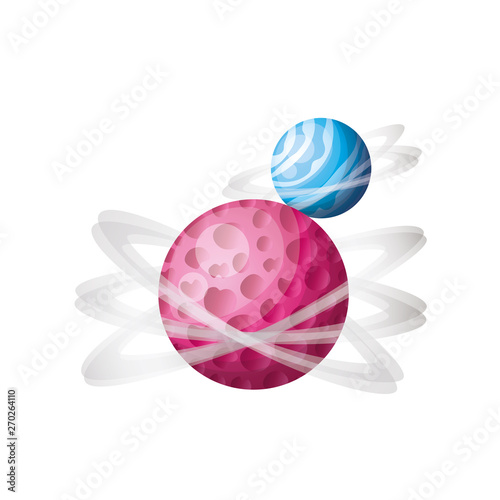 planets of the solar system isolated icon