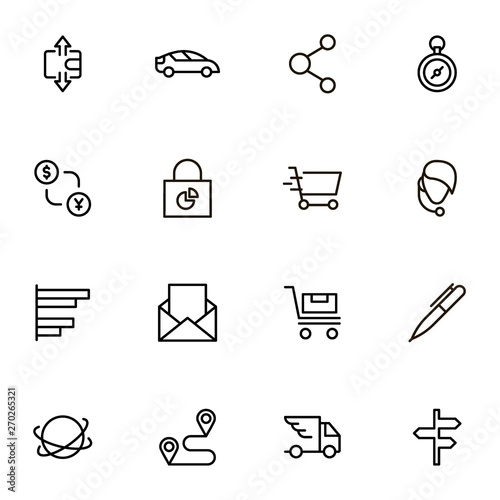 Fototapeta Naklejka Na Ścianę i Meble -  Online delivery line icon set. Collection of high quality black outline logo for web site design and mobile apps. Delivery vector illustration on a white background