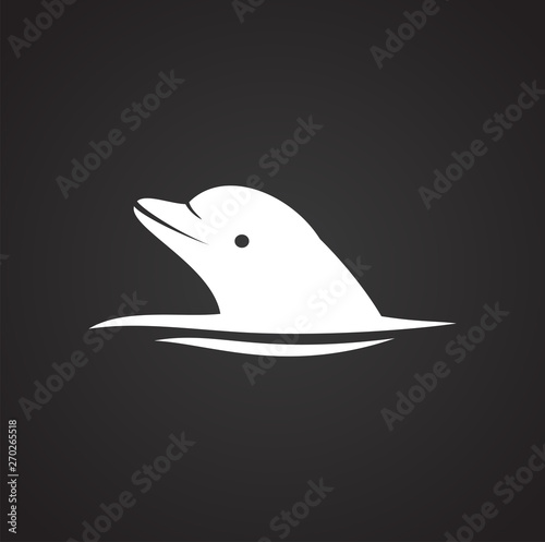 Dolphin icon on background for graphic and web design. Simple illustration. Internet concept symbol for website button or mobile app.