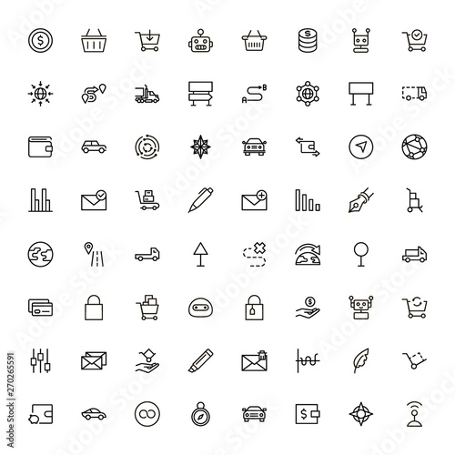 Online delivery line icon set. Collection of high quality black outline logo for web site design and mobile apps. Delivery vector illustration on a white background