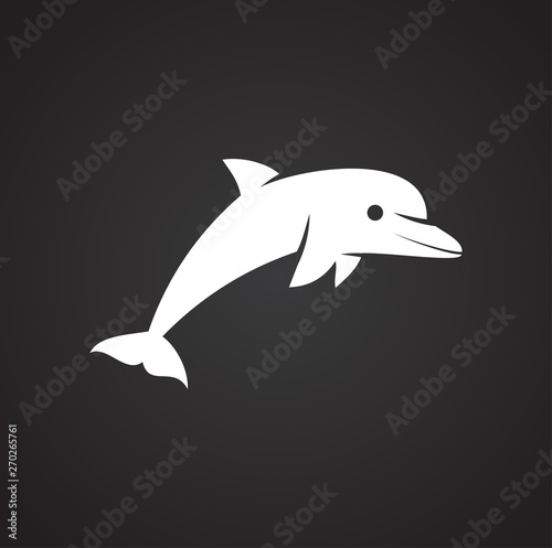 Dolphin icon on background for graphic and web design. Simple illustration. Internet concept symbol for website button or mobile app.
