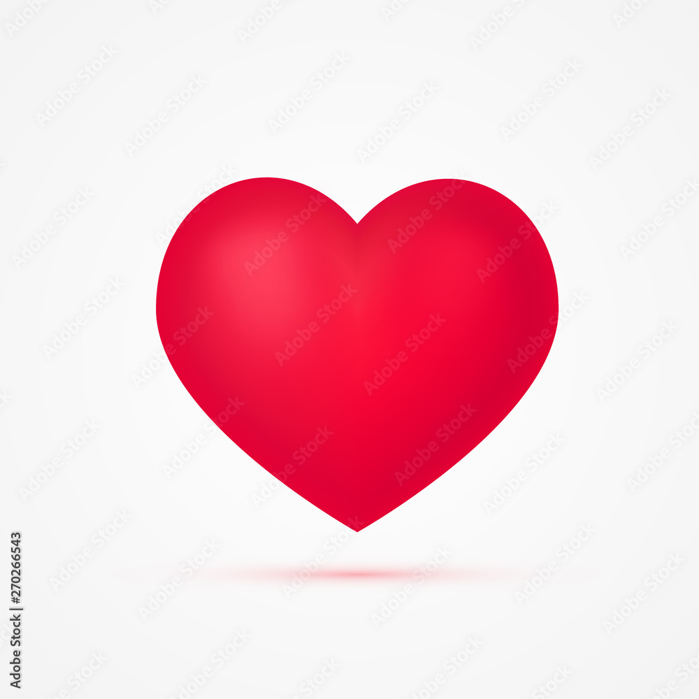 Realistic vector heart on a white background