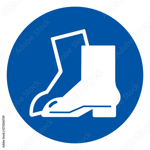 Wear Foot Protection Symbol Sign,Vector Illustration, Isolated On White Background Label. EPS10