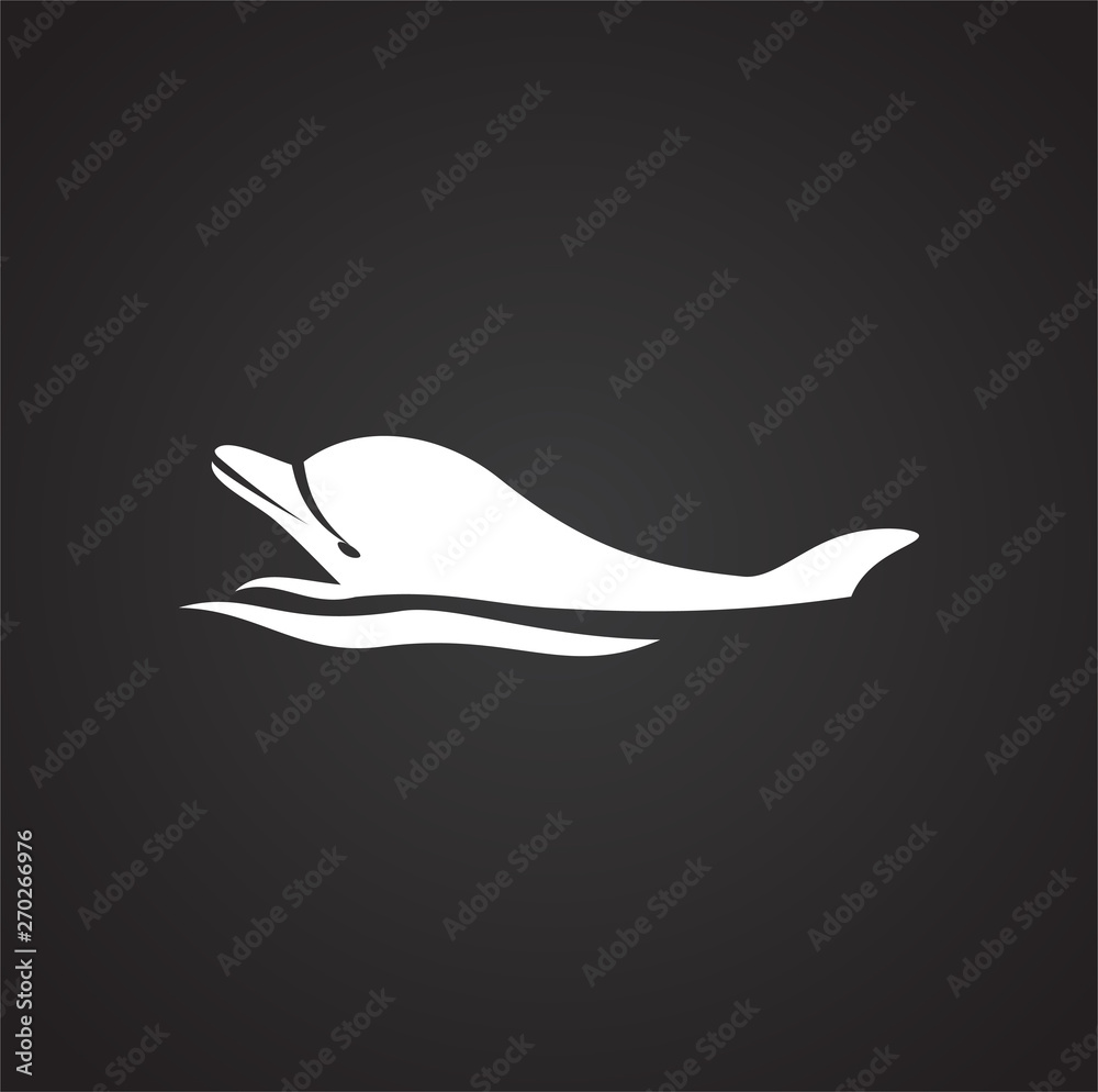 Dolphin icon on background for graphic and web design. Simple illustration. Internet concept symbol for website button or mobile app. Dolphin icon on background for graphic and web design. Simple illustration. Internet concept symbol for website button or mobile app.