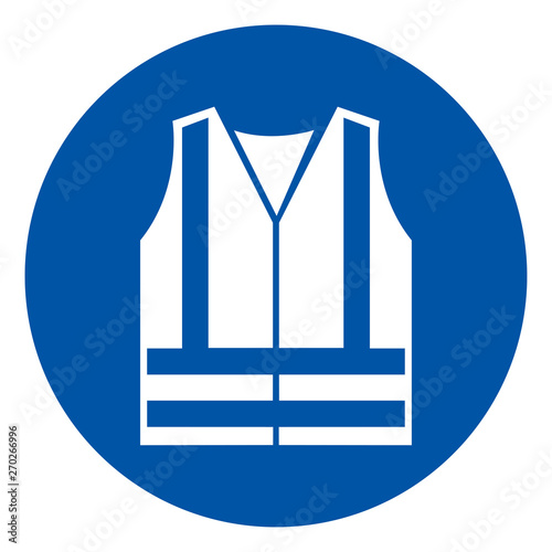Wear High Visibility Clothing Symbol Sign,Vector Illustration, Isolated On White Background Label. EPS10