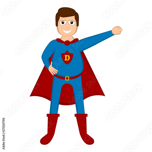 Isolated super dad with a hero costume - Vector