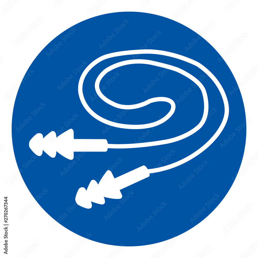 Wear Earplugs Symbol Sign,Vector Illustration, Isolated On White