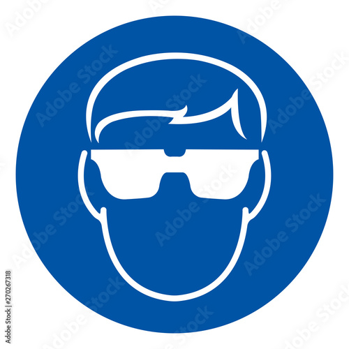 Wear Safety Glasses Must Be Worn Symbol Sign, Vector Illustration, Isolated On White Background Label. EPS10