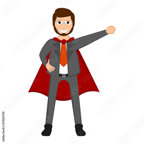 Isolated super dad with a hero costume - Vector