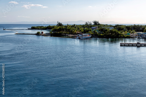 Scenic view of Roatan, Honduras, coastline © John McQuiston