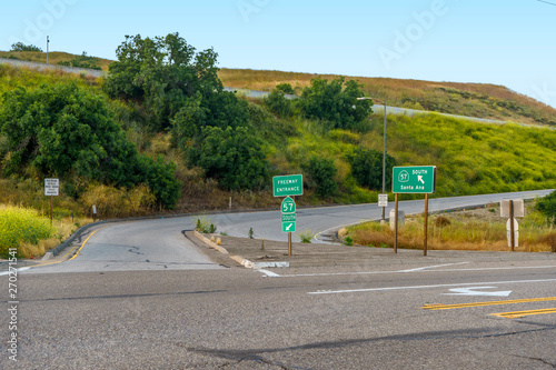 California 57 freeway entrance in on South Brea Canyon Road photo