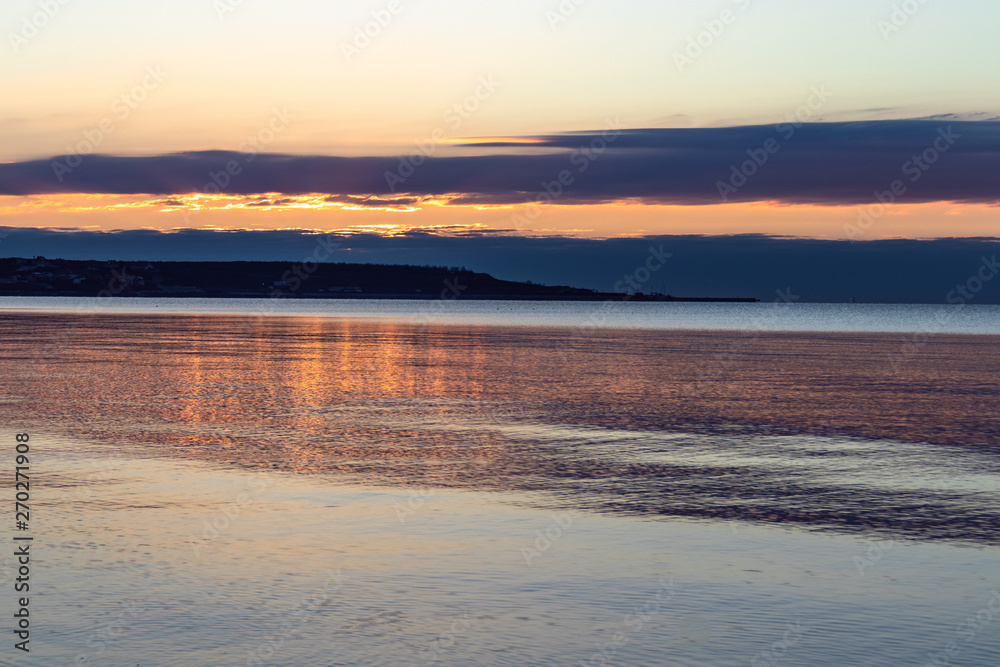 golden sunrise on the Black Sea in Odessa