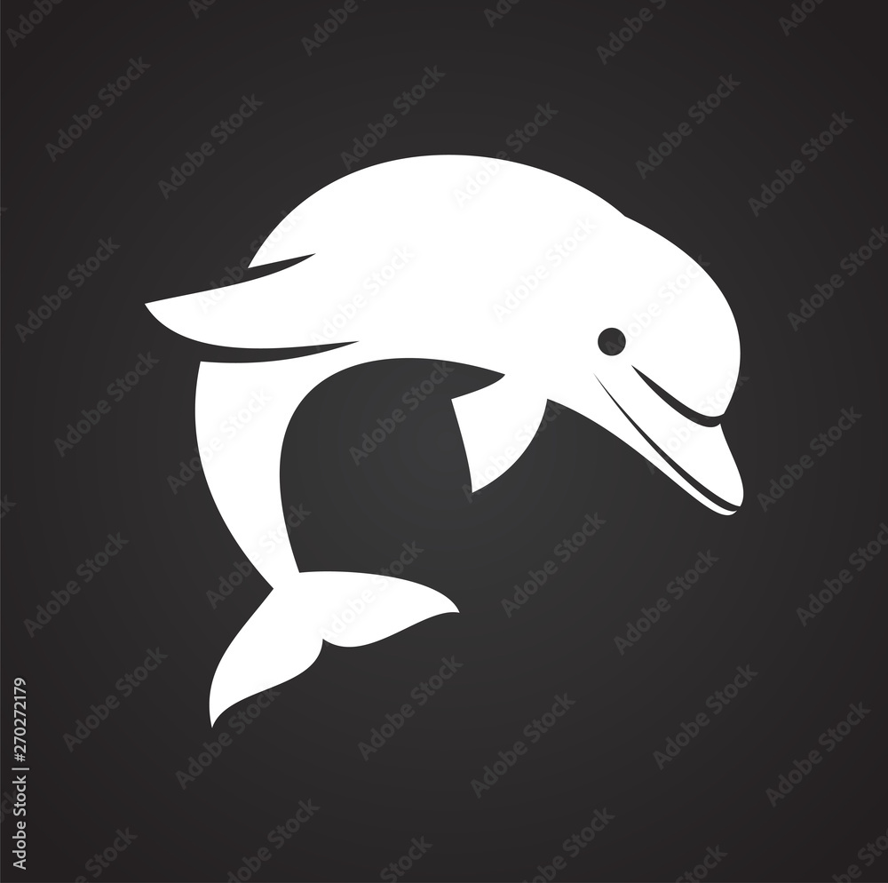 Obraz premium Dolphin icon on background for graphic and web design. Simple illustration. Internet concept symbol for website button or mobile app.