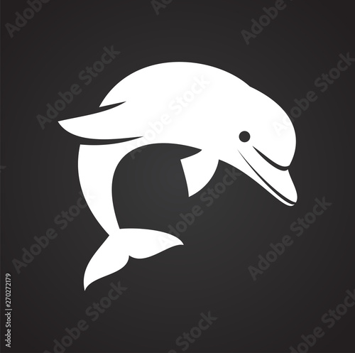 Dolphin icon on background for graphic and web design. Simple illustration. Internet concept symbol for website button or mobile app.