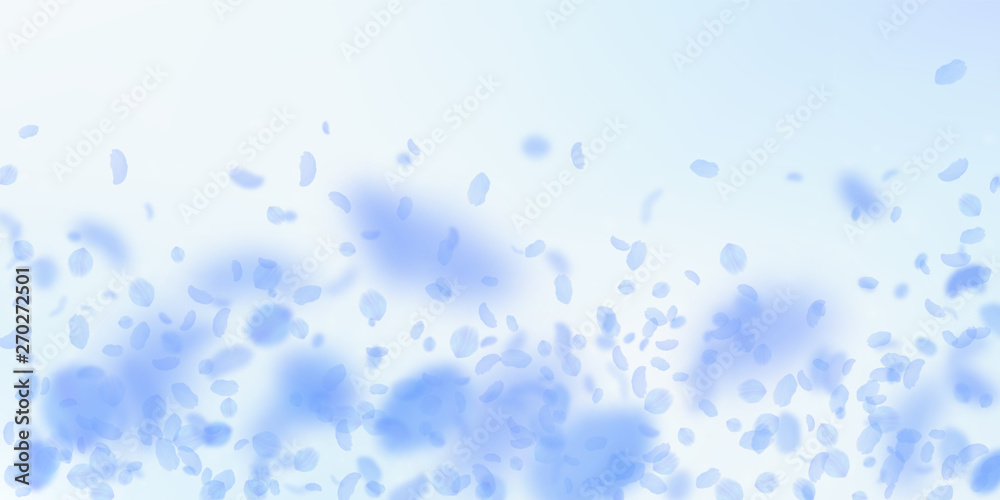Dark blue flower petals falling down. Creative rom Dark blue flower petals falling down. Creative rom