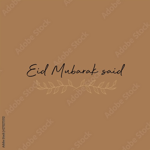 Eid Mubarak and Happy new year calligraphy, beautiful greeting card with arabic calligraphy, can be used as a card for the celebration of Eid Alfitr and Adha in Muslim community.