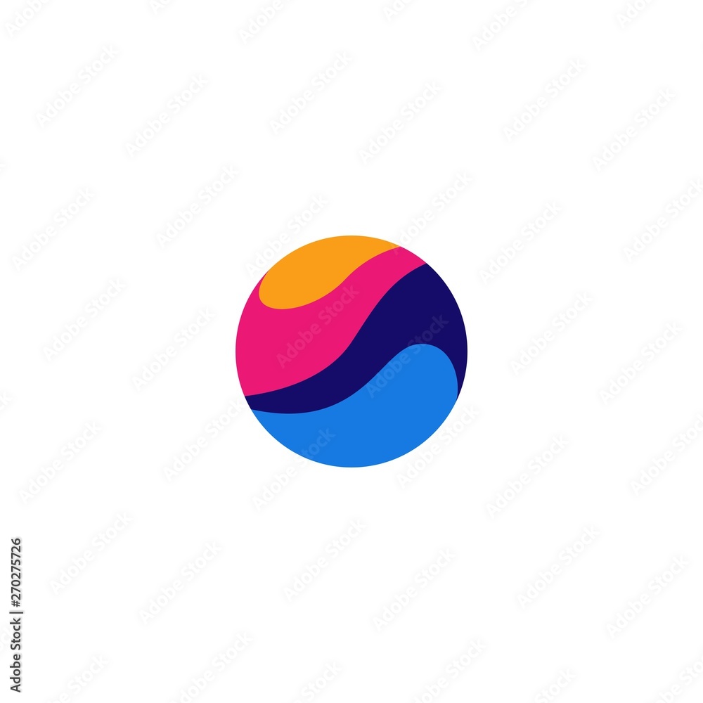 abstract circle wave logo vector icon illustration
