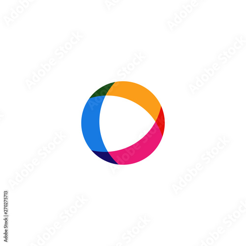 abstract circle overlapping logo vector icon illustration