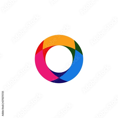 abstract circle overlapping logo vector icon illustration