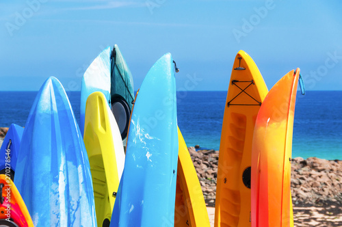 Colorful Surfboards on the beach