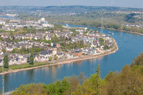 Koblenz and Moselle Panorama at the German Corner in Koblenz Rhineland Palatinate
