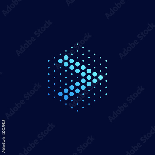 Modern Abstract Dots Halftone Icon Logo for technology business health company with modern high end look
