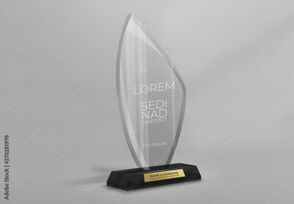 Etched Glass Trophy Award Mockup Stock Template Adobe Stock