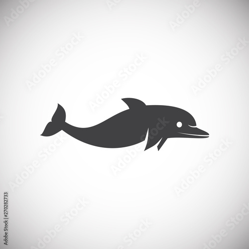 Dolphin icon on background for graphic and web design. Simple illustration. Internet concept symbol for website button or mobile app.