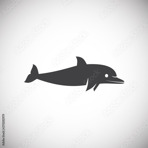 Dolphin icon on background for graphic and web design. Simple illustration. Internet concept symbol for website button or mobile app.