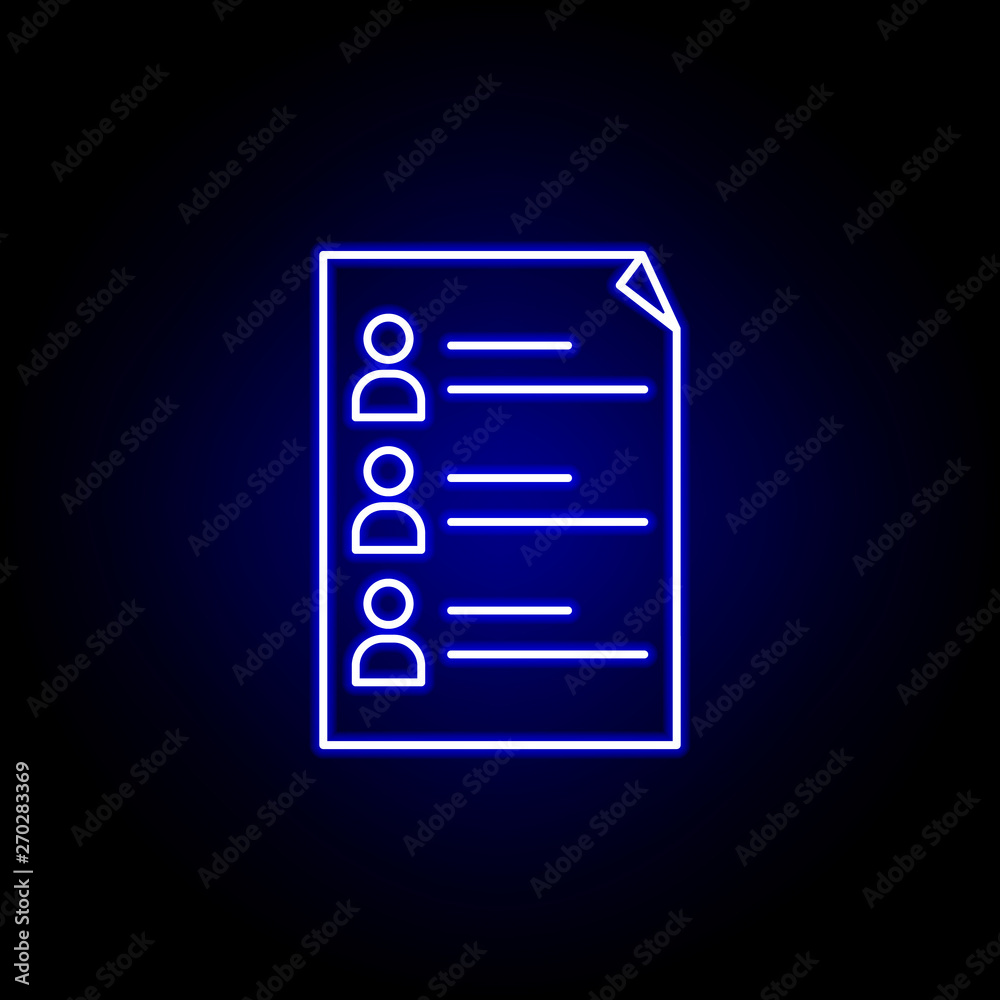 Elections candidates icon in neon style. Signs and symbols can be used for web, logo, mobile app, UI, UX