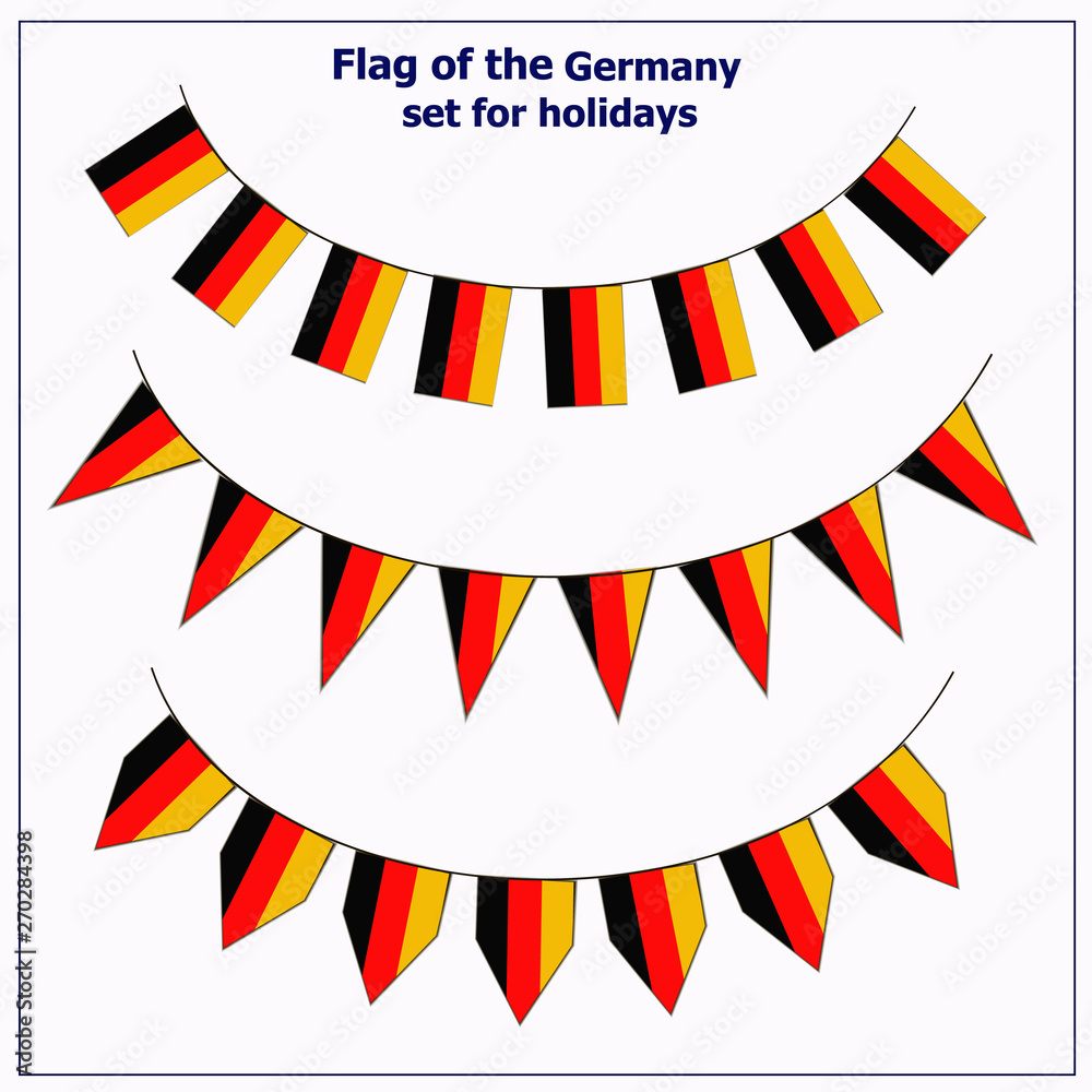 Fototapeta premium Bright set with flags Germany for holidays. Illustration.
