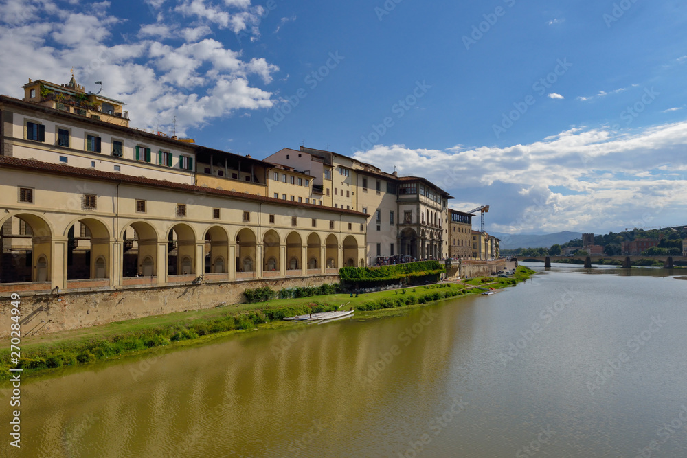 River Arno and beautiful buildings in Florence(Firenze), Italy.