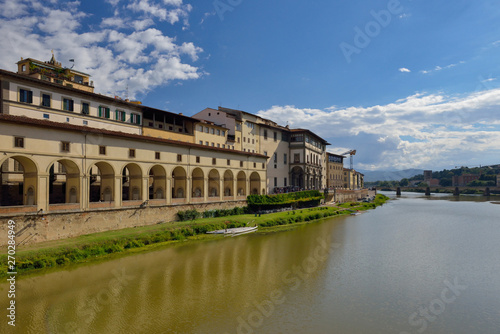 River Arno and beautiful buildings in Florence(Firenze), Italy.